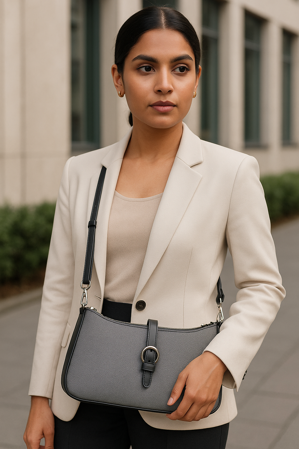 Ash Noir Buckle Sling – Modern Sophisticate Series